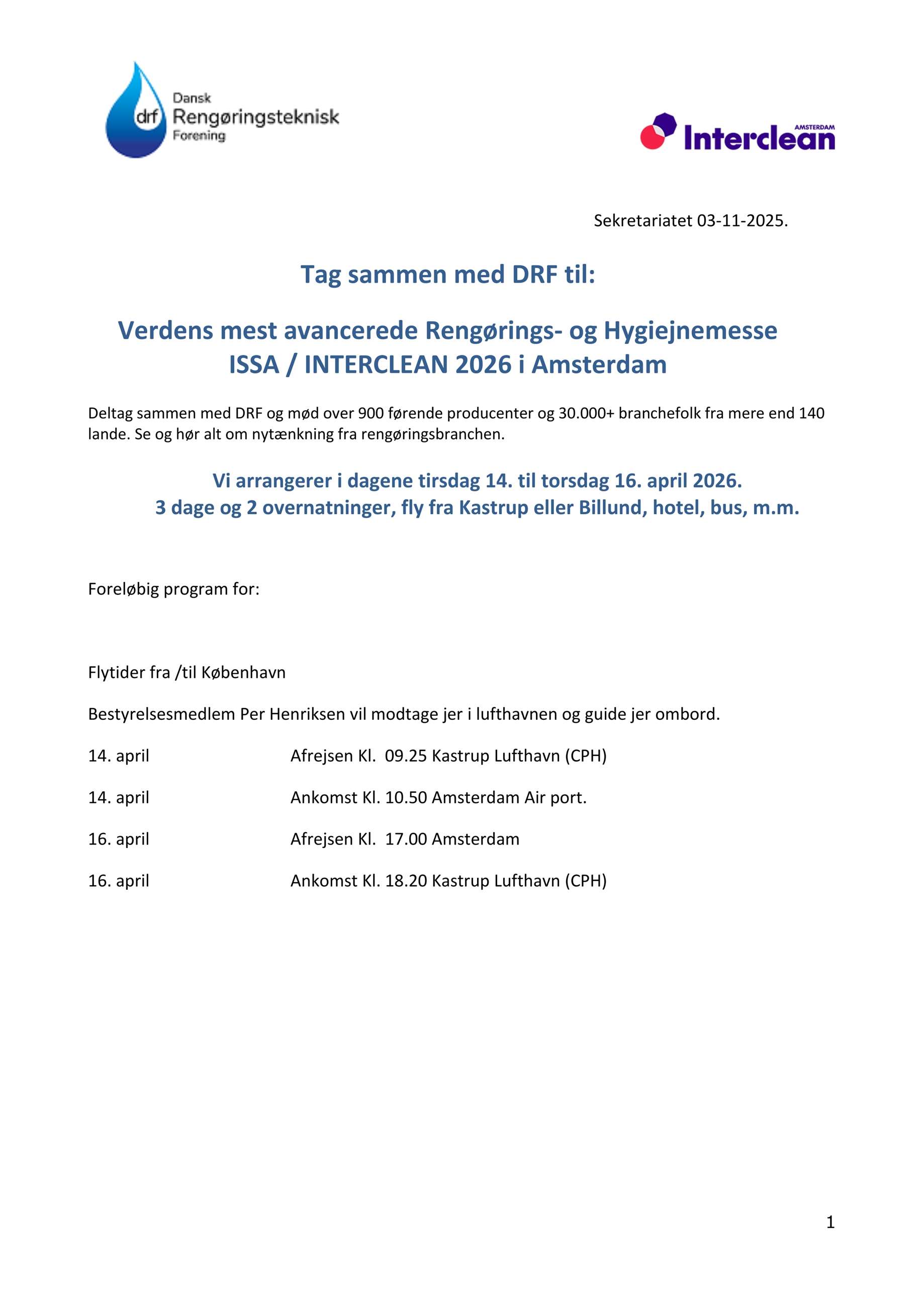 forløbig program for interclean amsterdam 2026 rev, 03-11-2025 rev. 2 - 1