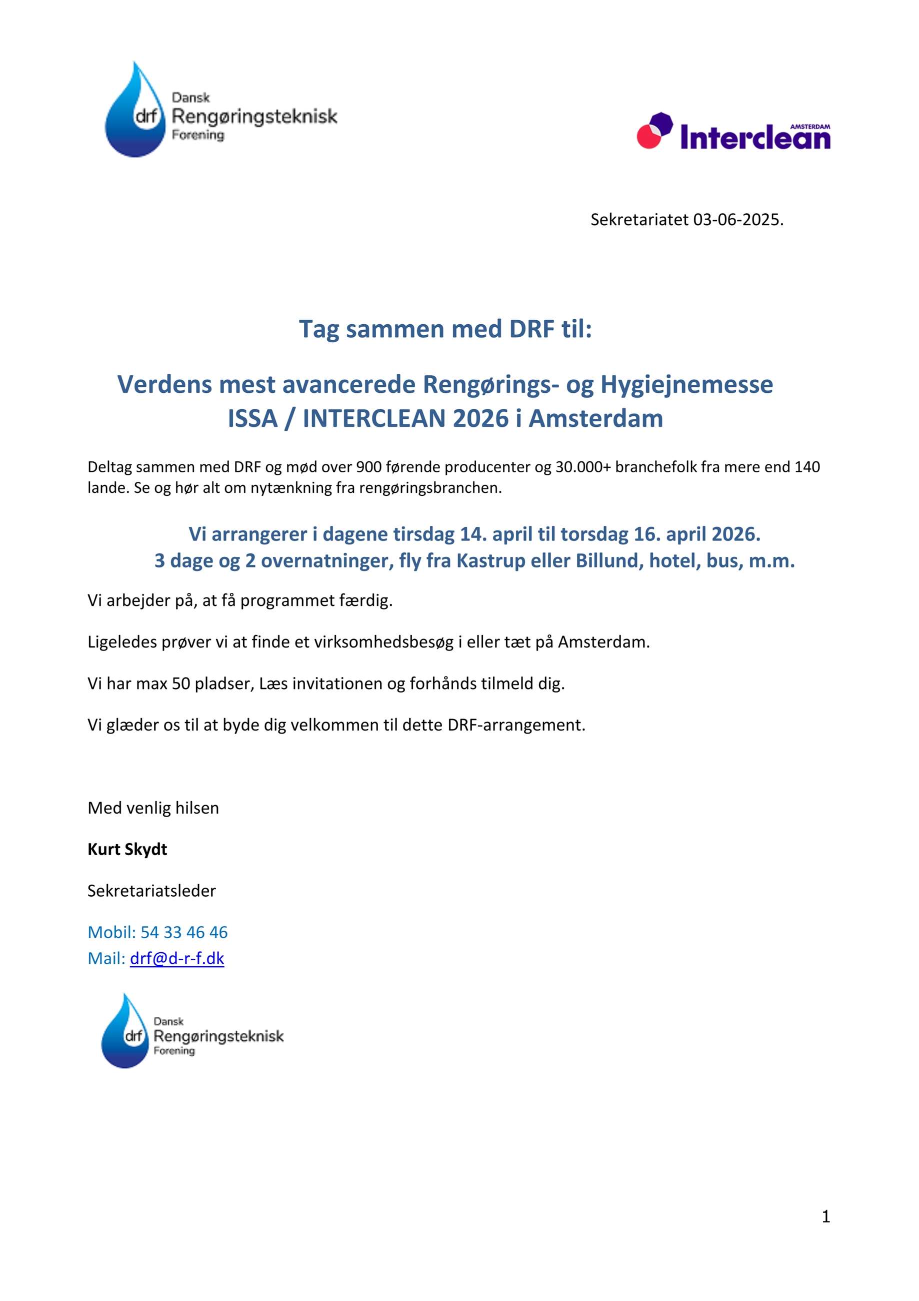 forløbig program for interclean amsterdam 2026 rev. 1